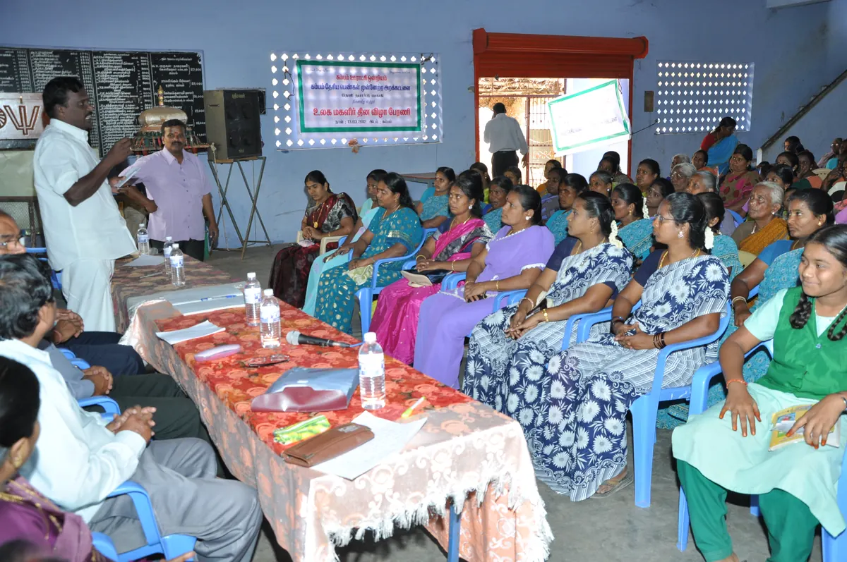 Women Self-Help Group members seated for two-day capacity-building training supported by NABARD